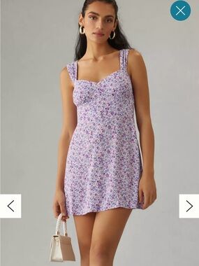 Reformation Lavender Floral Mini Dress